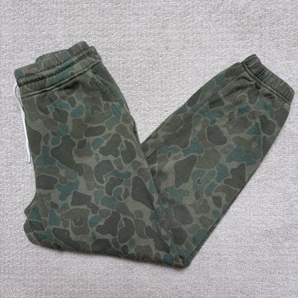 Crewcuts J. Crew Youth Green Duck/Mallard Camo Fleece Jogger Sweatpants Unisex